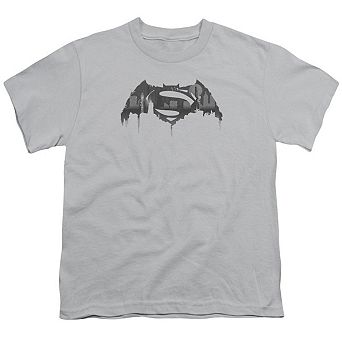 Batman V Superman Cityscape Logo Short Sleeve Youth T-shirt