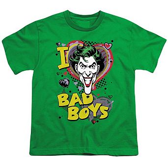 Dc Comics I Heart Bad Boys 2 Short Sleeve Youth T-shirt