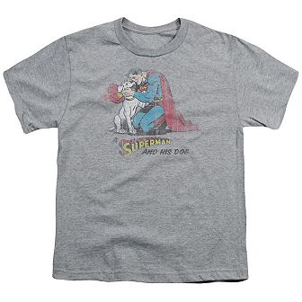 Superman And His Dog Short Sleeve Youth T-shirt