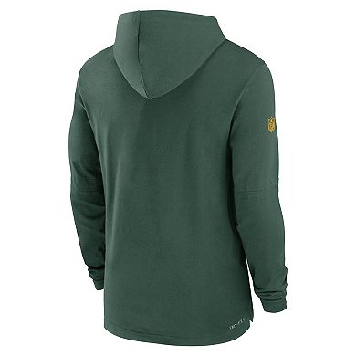 Men's Nike Green Green Bay Packers Sideline Performance Long Sleeve Hoodie T-Shirt