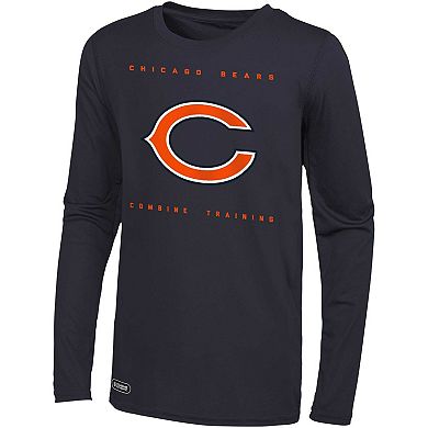 Men's Navy Chicago Bears Side Drill Long Sleeve T-Shirt