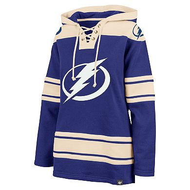 Women's '47 Blue Tampa Bay Lightning Superior Lacer Pullover Hoodie