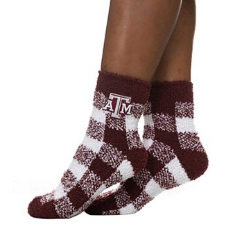 Women's ZooZatz Texas A&M Aggies Fuzzy Buffalo Checkered Ankle Socks