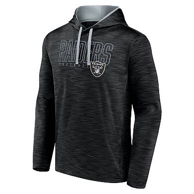 Men's Fanatics Branded Heather Black Las Vegas Raiders Hook and Ladder Pullover Hoodie