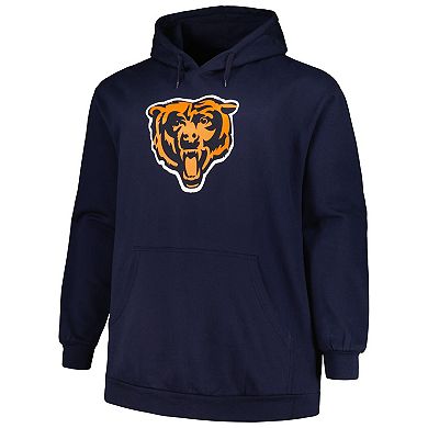 Men's Fanatics Branded Justin Fields Navy Chicago Bears Big & Tall Fleece Name & Number Pullover Hoodie