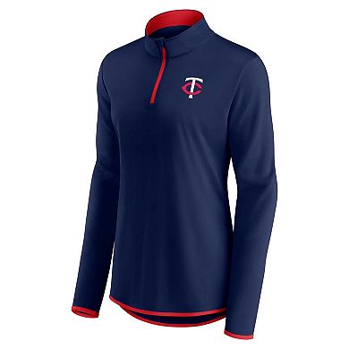 Women's Fanatics Branded Navy Minnesota Twins Corner Quarter-Zip Top
