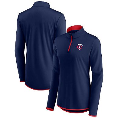 Women's Fanatics Branded Navy Minnesota Twins Corner Quarter-Zip Top