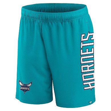 Men's Fanatics Branded Teal Charlotte Hornets Post Up Mesh Shorts