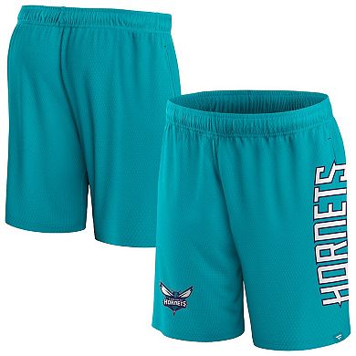 Men's Fanatics Branded Teal Charlotte Hornets Post Up Mesh Shorts
