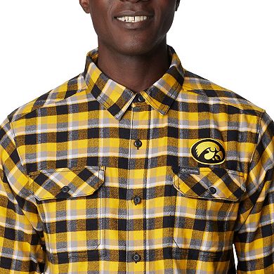 Columbia Gold Iowa Hawkeyes Flare Gun Flannel Long Sleeve Shirt