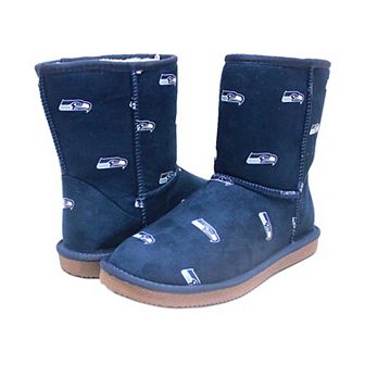 Women's Cuce College Navy Seattle Seahawks Allover Logo Boots
