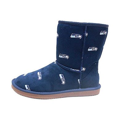 Women's Cuce Navy Seattle Seahawks Allover Logo Boots