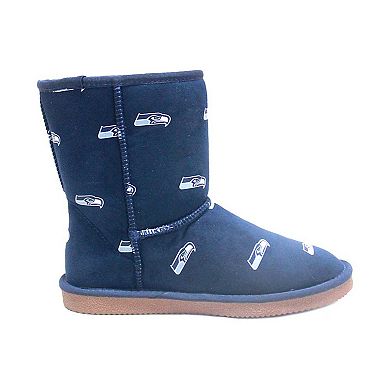Women's Cuce College Navy Seattle Seahawks Allover Logo Boots
