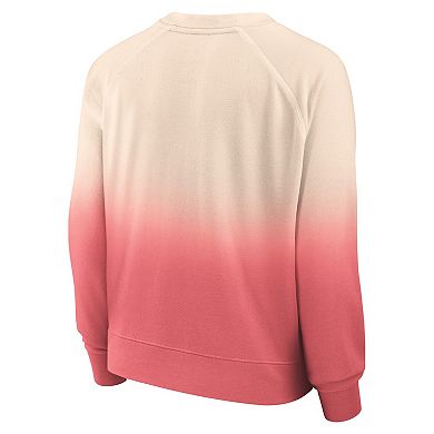 Women's Fanatics Branded Tan/Red St. Louis Cardinals Luxe Lounge Arch Raglan Pullover Sweatshirt