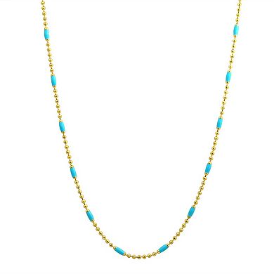 Argento Forte 18k Gold-Plated Sterling Silver Blue Enamel Necklace & Bracelet Set