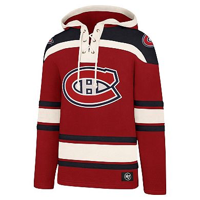 Men's '47 Red Montreal Canadiens Superior Lacer Pullover Hoodie
