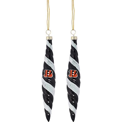 Cincinnati Bengals Two-Pack Swirl Blown Glass Ornament Set