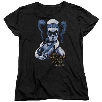 Batman Arkham Asylum Arkham Harley Quinn Short Sleeve Womens T-shirt