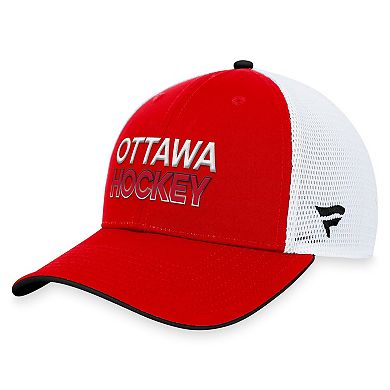Men's Fanatics Branded Red Ottawa Senators Authentic Pro Rink Trucker Adjustable Hat