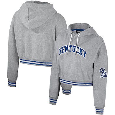 Women's The Wild Collective Heather Gray Kentucky Wildcats Cropped Shimmer Pullover Hoodie