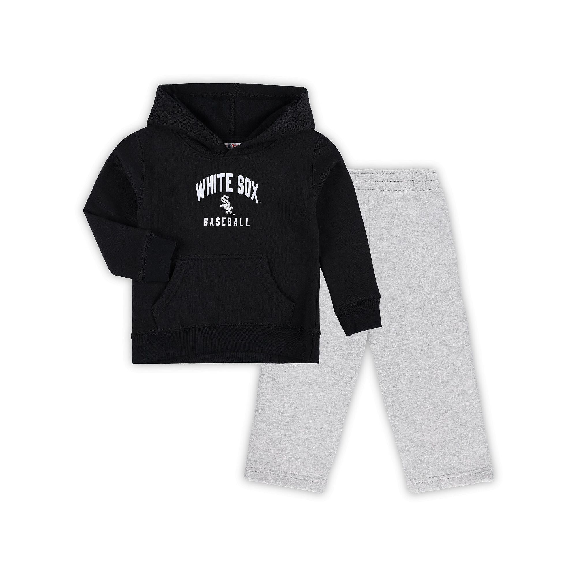 Toddler Black/Gray Chicago White Sox Play-By-Play Pullover Fleece Hoodie & 