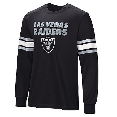 Men's Black Las Vegas Raiders Hands Off Long Sleeve Adaptive T-Shirt