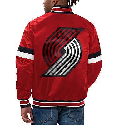 Men's Starter Red Portland Trail Blazers Home Game Satin Full-Snap