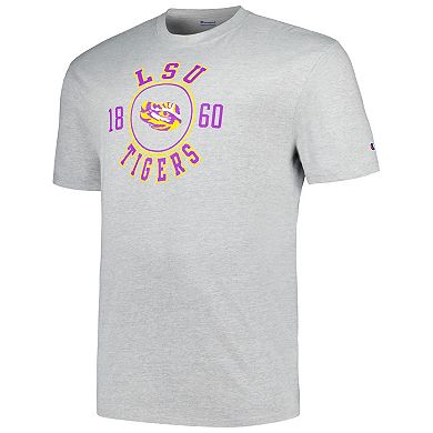 Men's Champion Heather Gray LSU Tigers Big & Tall Circle Logo T-Shirt