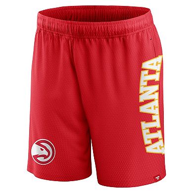 Men's Fanatics Branded Red Atlanta Hawks Post Up Mesh Shorts