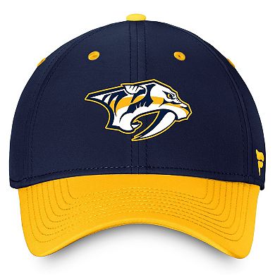 Men's Fanatics Branded Navy/Gold Nashville Predators Authentic Pro Rink Two-Tone Flex Hat