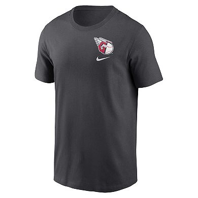 Men's Nike Charcoal Cleveland Guardians Logo Sketch Bar T-Shirt
