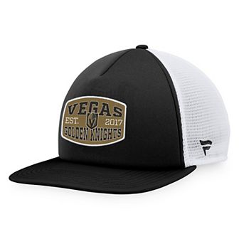 Men's Fanatics Branded Black/White Vegas Golden Knights Foam Front Patch Trucker Snapback Hat