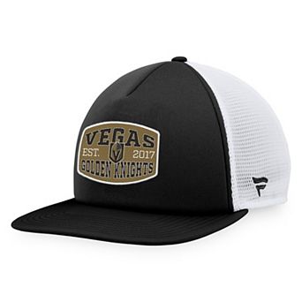 Men's Fanatics Branded Black/White Vegas Golden Knights Foam Front Patch Trucker Snapback Hat