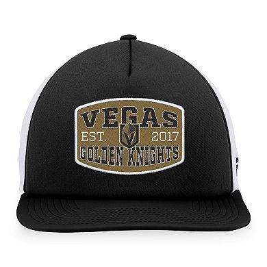 Men's Fanatics Branded Black/White Vegas Golden Knights Foam Front Patch Trucker Snapback Hat