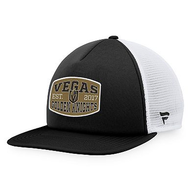 Men's Fanatics Branded Black/White Vegas Golden Knights Foam Front Patch Trucker Snapback Hat