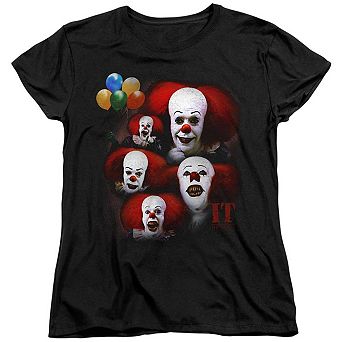 It 1990 Many Faces Of Pennywise Short Sleeve Women´s T-Shirt