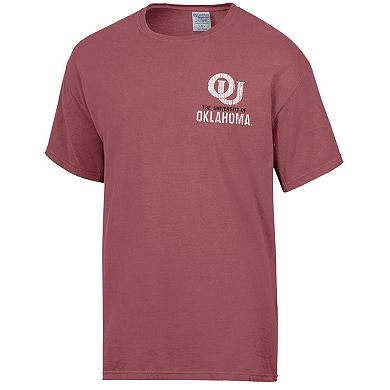 Men's Comfort Wash Crimson Oklahoma Sooners Vintage Logo T-Shirt