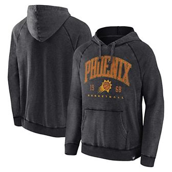Men's Fanatics Branded Heather Charcoal Phoenix Suns Foul Trouble Snow Wash Raglan Pullover Hoodie