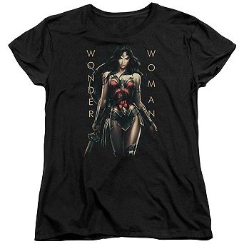 Wonder Woman Movie Armed And Dangerous Short Sleeve Womens T-shirt