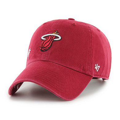 Women's '47 Red Miami Heat Confetti Undervisor Clean Up Adjustable Hat
