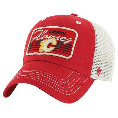 Men's '47  Red Calgary Flames Five Point Patch Clean Up Adjustable Hat