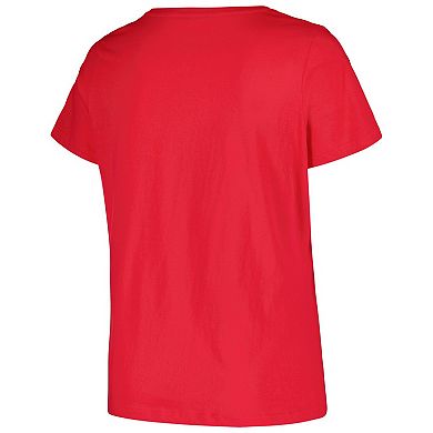 Women's Profile Red Cincinnati Reds Plus Size Arch Logo T-Shirt