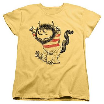 Where The Wild Things Are Line Art Short Sleeve Women´s T-Shirt