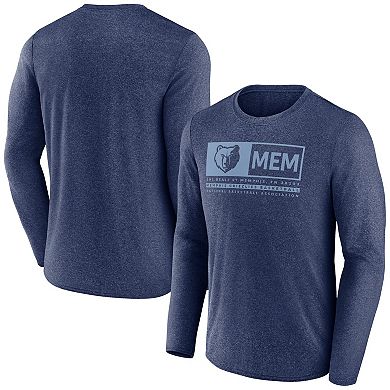 Men's Fanatics Branded Heather Navy Memphis Grizzlies Three-Point Play T-Shirt