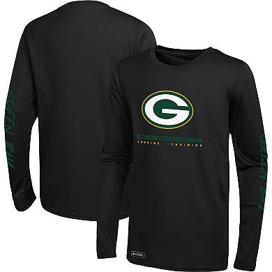 Men's Black Green Bay Packers Agility Long Sleeve T-Shirt