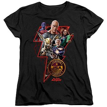 Black Adam Black Adam Character Bolt Short Sleeve Women´s T-Shirt