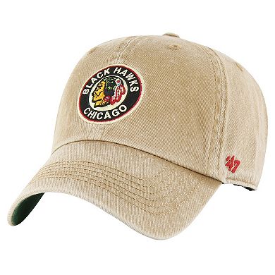 Men's '47 Khaki Chicago Blackhawks Earldor Clean Up Adjustable Hat