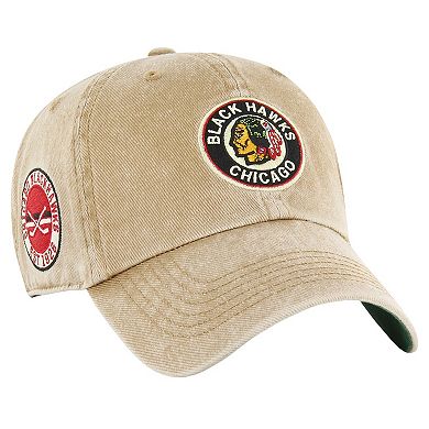 Men's '47 Khaki Chicago Blackhawks Earldor Clean Up Adjustable Hat