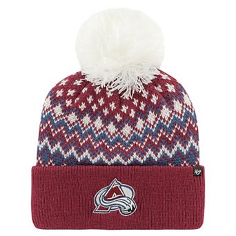 Women's '47 Burgundy Colorado Avalanche Elsa Cuffed Knit Hat with Pom