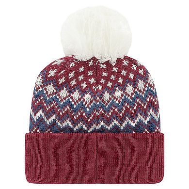 Women's '47 Burgundy Colorado Avalanche Elsa Cuffed Knit Hat with Pom